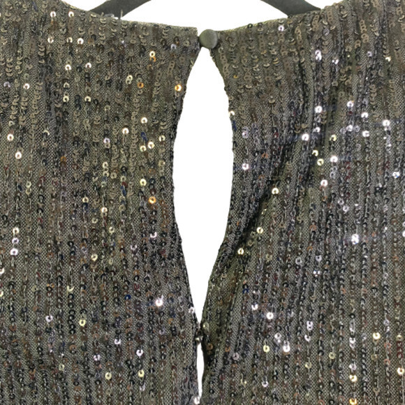 LDT Black Sequin Blouson Mini Dress‎ - Picture 3 of 12